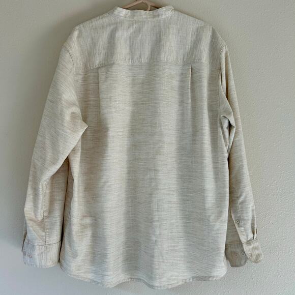 John Blair Manderin neck half zip shirt pockets Scandi minimalist academia XL - Picture 10 of 11